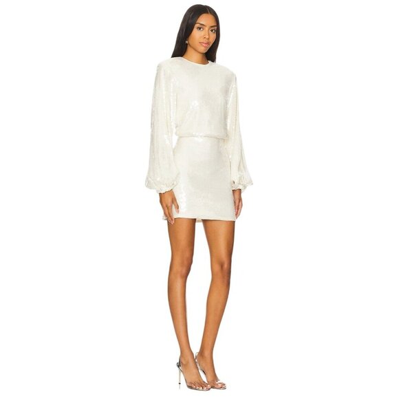 ROTATE Sequins Dress in Egret 38 New Womens Mini Cocktail - Picture 5 of 17